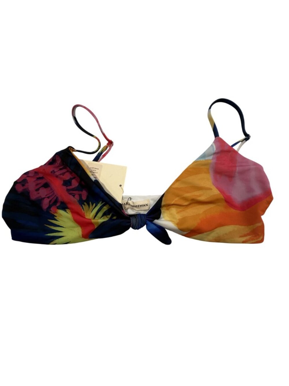 NWT Mara Hoffman Carla Bikini Top White Multi XL Recycled Eco Fabric Adjustable - Picture 3 of 12